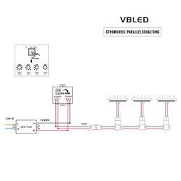 Set di 4 faretti da incasso a LED con dimmer LED a 3 livelli 12VDC 3W 3000K bianco caldo in alluminio per mobili da incasso