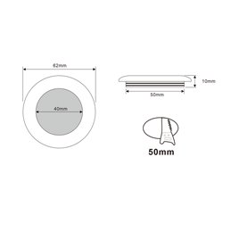 Set di 4 faretti da incasso LED 12VDC 3W 3000K bianco caldo alluminio Apparecchio per mobili da incasso