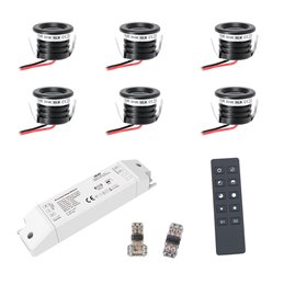 mini spot da incasso a 3W LED - Minispot "OCULOS" - 12V DC - IP44 - 3000K - Orientabile - Argento