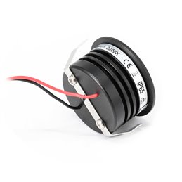 4-delige KIT "FORTIS" 3W LED aluminium mini inbouwspot warm wit met IP67 voeding 12VDC