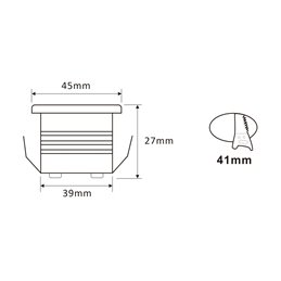 4-delige KIT "FORTIS" 3W LED aluminium mini inbouwspot warm wit met IP67 voeding 12VDC