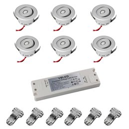 1W LED Mini Inbouwspot - "FOCOS" Minispot - 12V DC - IP20 - 3000K - Zwenkbaar - Zwart