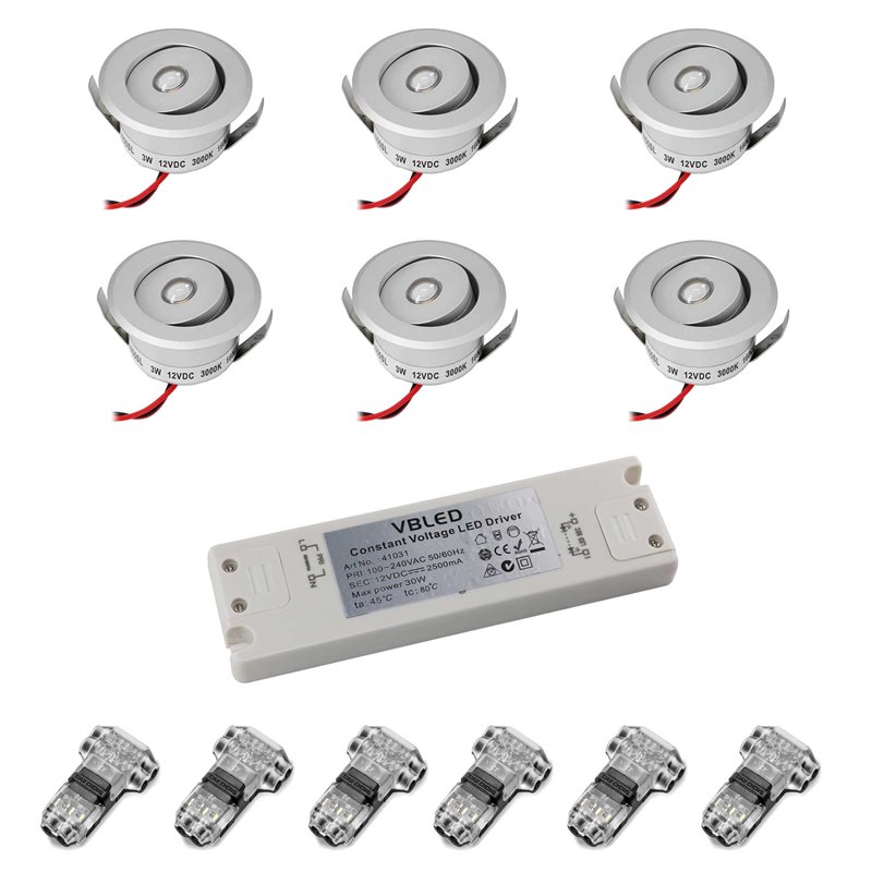 Paquete de 6 focos LED para interiores Foco empotrable LED de 12 V