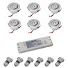 VBLED - LED-Lampe, LED-Treiber, Dimmer online beim Hersteller kaufen|6er-Set 3W LED Mini Einbauspot - "OCULOS" Minispot 3000K mit Netzteil Silber