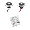 Set van 2 1W LED mini inbouwspots "ALDYNE" zwart - 12VDC met LED transformator