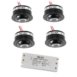 VBLED - LED-Lampe, LED-Treiber, Dimmer online beim Hersteller kaufen|1er-Set 3W LED Mini Einbauspot - "OCULOS" Minispot 3000K mit Netzteil Schwarz