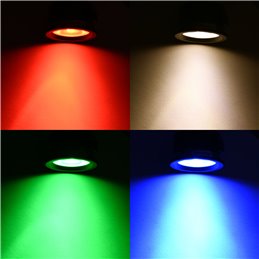 3W RGBW LED inbouwspot 12VDC zwart