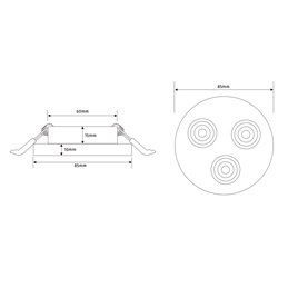 Juego de 3 luminarias empotrables 3X6W Extraplana Ilumina Frontal y Lateral Aluminio 3000K