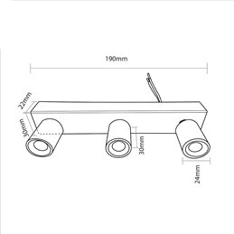 VBLED - LED-Lampe, LED-Treiber, Dimmer online beim Hersteller kaufen|LED 3x1W warmweiße Deckenspot-Aufbauleiste Rotier- & Schwenkbar