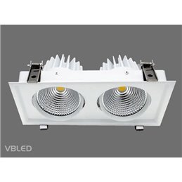VBLED LED COB recessed spotlight - round - die-cast - brushed - 7W