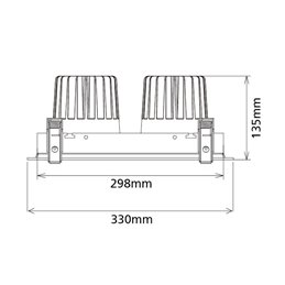 VBLED LED Recessed Luminaire - Double - 60W