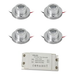 VBLED - LED-Lampe, LED-Treiber, Dimmer online beim Hersteller kaufen|3er KIT - 1W LED Aufbaustrahler "CYLINDRO" Decke 12VDC 3000K