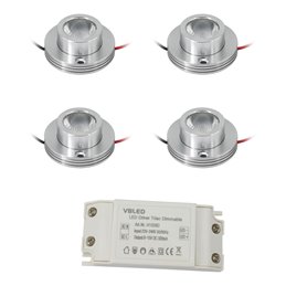 1W Mini LED Surface Mounted Spotlight "Alyana" black 12VDC 3000K
