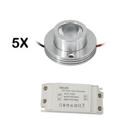 VBLED - LED-Lampe, LED-Treiber, Dimmer online beim Hersteller kaufen|2er SET Mini LED Deckenspot 12VDC 3W 3000K "ESKINAR" schwenkbare mit LED Trafo