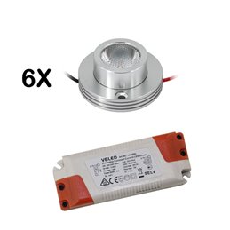 1W Mini LED Surface Mounted Spotlight "Alyana" black 12VDC 3000K
