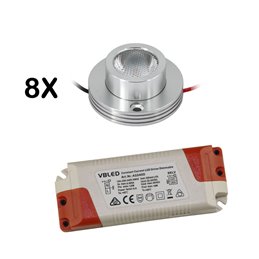 VBLED - LED-Lampe, LED-Treiber, Dimmer online beim Hersteller kaufen|8er KIT - 1W LED Aufbaustrahler "CYLINDRO" Deckenspot 3V 3000K