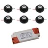 KIT of 6 - 1W LED surface mounted spotlight "CYLINDRO" ceiling spot black 3V 350 3000K