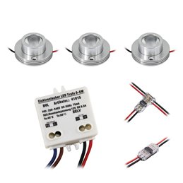 1W Mini LED Surface Mounted Spotlight "Alyana" black 12VDC 3000K