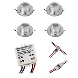 1W Mini LED Surface Mounted Spotlight "Alyana" black 12VDC 3000K