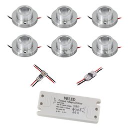 1W Mini LED Surface Mounted Spotlight "Alyana" black 12VDC 3000K