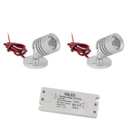 SET of 2 Mini LED ceiling spot 12VDC 3W 3000K "ESKINAR" swivelling with LED transformer