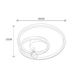 LED ceiling light 2-light 40W 3000K, not dimmable, for living room diameter 40CM