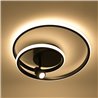 LED plafondlamp "Doculus" 2-vlam 35W RGBW, rond, aluminium/zwart met IR-afstandsbediening