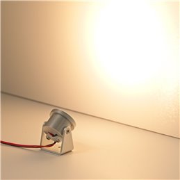 Set of 3 1W Mini Surface Mounted Spotlights Rotating & Swivelling 80lm warm white with 6W 12VDC power supply unit
