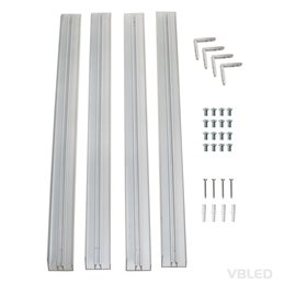 Marco de montaje LED de aluminio - plateado - angular - cepillado - orientable