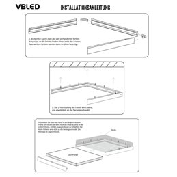 VBLED - LED-Lampe, LED-Treiber, Dimmer online beim Hersteller kaufen|Aufputz-Rahmen für LED Panel mit Klick-System (62 cm x 62 cm)