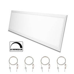 Ultra-flat design LED panel dimmable white 120 x 30cm, 4000K 36W Including wire suspension Set