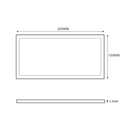 Mini LED panel under-cabinet luminaire 12VDC / 7.5W / 100x200x5mm