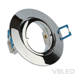 LED mounting frame - metal - Ø56mm - satin - round - swivelling