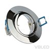 LED mounting frame made of aluminium - chrome look - round - shiny - swivelling
