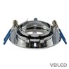 LED mounting frame made of aluminium - chrome look - round - shiny - swivelling