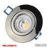 LED mounting frame made of aluminium - chrome look - round - shiny - swivelling