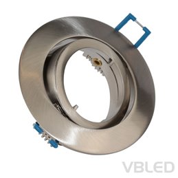 LED mounting frame made of aluminium - silver optics - round - brushed - swivelling