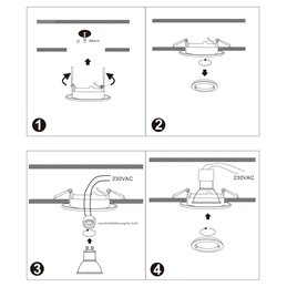 Marco de montaje LED de aluminio - plateado - angular - cepillado - orientable