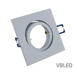 LED montageframe van aluminium - chroom - hoekig - glanzend - draaibaar