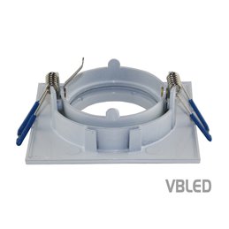 LED mounting frame made of aluminium - white - angular - glossy - swivelling