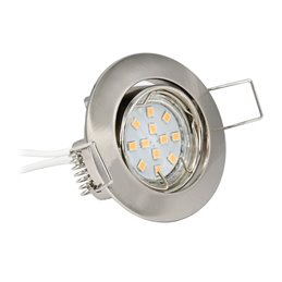 foco empotrable LED COB 7W 3000K regulable - redondo - cromado - brillante