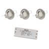 3 LED recessed spotlights 12V set incl. bulb 2W and transformer