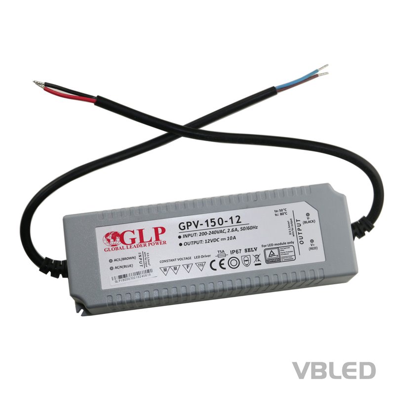 Pilote de LED 12VDCLED Power Supply Constant Voltage / 12V DC / 120W IP67  Waterproof