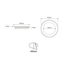 VBLED - LED-Lampe, LED-Treiber, Dimmer online beim Hersteller kaufen|LED recessed luminaire slim black 3000K - 0,9W - ultra flat 12V DC