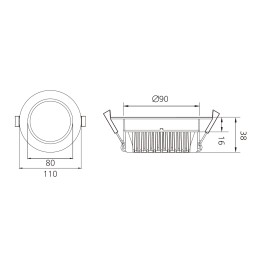 VBLED - LED-Lampe, LED-Treiber, Dimmer online beim Hersteller kaufen|13W LED Einbauleuchte Ocean II / 2700K,4000K,6000K, dimmbar