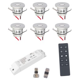 VBLED - LED-Lampe, LED-Treiber, Dimmer online beim Hersteller kaufen|11er Set 3W LED Mini Spot Einbaustrahler warmweiß dimmbar mit Funk Netzteil und Fernbedienung