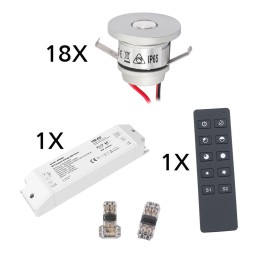 VBLED - LED-Lampe, LED-Treiber, Dimmer online beim Hersteller kaufen|4er-Set LED Aluminium Mini Einbaustrahler 3000K mit dimmbar LED Trafo - Silber