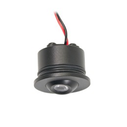 1W LED Mini Recessed Spot - "FOCOS" Minispot - 12V DC - IP20 - 3000K - Swivel - Black