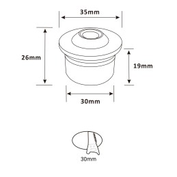 VBLED - LED-Lampe, LED-Treiber, Dimmer online beim Hersteller kaufen|1W LED Mini Einbauspot - "FOCOS" Minispot - 12V DC - IP20 - 3000K - Schwenkbar - Schwarz