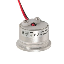 1W LED Mini Recessed Spot - "FOCOS" Minispot - 12V DC - IP20 - 3000K - Swivel - Silver